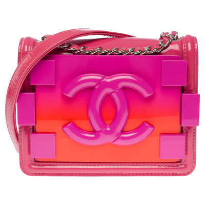Chanel Classic Flap Bag Mini Square Patent leather in Pink